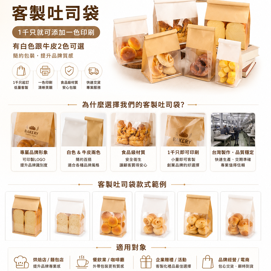 手提紙袋防油袋吐司袋淋膜袋款式 6
